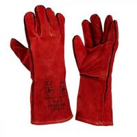 lashandschoen rundersplit rood kevlar gestikt | 6 Stuk stuks - thumbnail