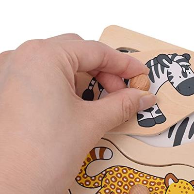 Goki houten dieren noppenpuzzel, 9st.