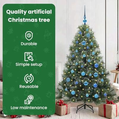 Kunstkerstboom met 150 LED met standaard Groen 150 cm PE en PVC