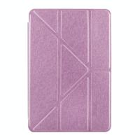 iPad Pro 12.9 inch horizontaal Zijde structuur PU leren Flip Hoesje met houder en doorschijnend back cover (roze) - thumbnail