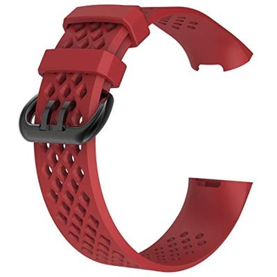 Fitbit Charge 3 & 4 sport bandje - Maat: Large - Rood