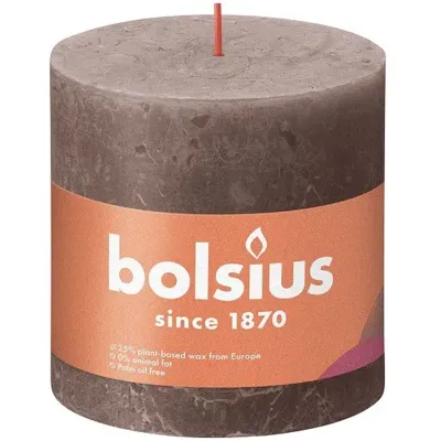 Bolsius kaars rustiek shine 10x10 cm taupe