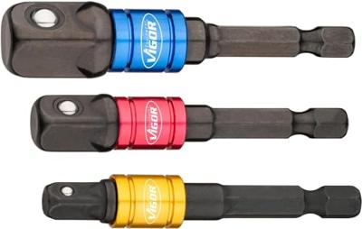 Vigor V7603/3 Dopsleuteladapterset Aandrijving 1/4 (6.3 mm) 1 set(s)