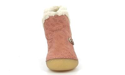 Leren enkellaarsjes voor babymeisjes So Windy KICKERS® 1ste stapjes rozen