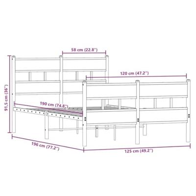 Bedframe zonder matras metaal sonoma eikenkleurig 120x190 cm