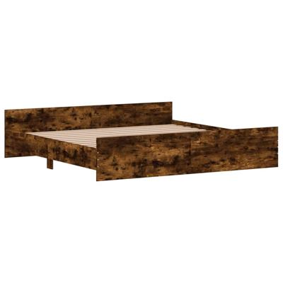 Bedframe met hoofd- en voeteneinde gerookt eiken 180x200 cm - thumbnail