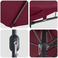 Tuinparasol Bordeauxrood 385 x 209 x 244 cm Stof - thumbnail