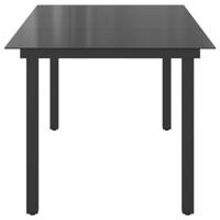Tuintafel 190x90x74 cm aluminium en glas zwart - thumbnail