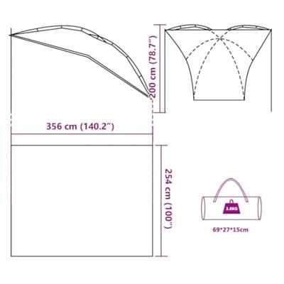 VidaXL Autotent waterdicht grijs en oranje