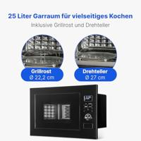 Bomann MWG 3001 H EB Magnetron Zwart 900 W Grillfunctie - thumbnail