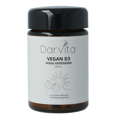 D3 3000 IU MCT-poeder (kokos) 60 Vegetarische capsules