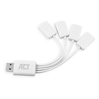 ACT AC6210 USB Hub 2.0 | 4x USB-A | Flexibel | Wit | 8 cm - thumbnail