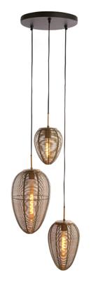 Light & Living Hanglamp 'Yaelle' 3-Lamps Getrapt, kleur Antiek Brons/Mat Zwart