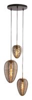 Light & Living Hanglamp 'Yaelle' 3-Lamps Getrapt, kleur Antiek Brons/Mat Zwart - thumbnail
