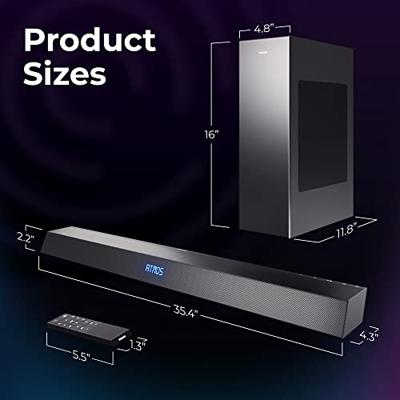 Philips B8405/10 SoundBar met Draadloze Subwoofer (2.1-Kanaals, Bluetooth, 240 W, Dolby Atmos, HDMI eARC, Compatibel met DTS Play-Fi, Spraakassistenten, Laag Design) - 2020/2021 Model