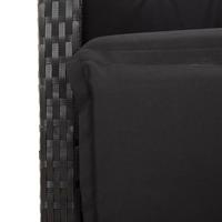 9-delige Tuinset poly rattan zwart - thumbnail