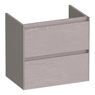 Brauer Inspire - Onderkast Ondiep - 60 cm - met 2 Softclose Lades Greeploos en 1 Sifon Uitsparing - Timber Greige