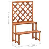 VidaXL Plantenrek met latwerk 70x42x115 cm massief vurenhout - thumbnail
