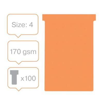 Nobo T-planbordkaarten index 4, ft 180 x 124 mm, oranje - thumbnail
