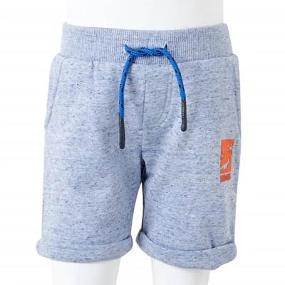 Kindershorts met trekkoord 116 gemleerd blauw