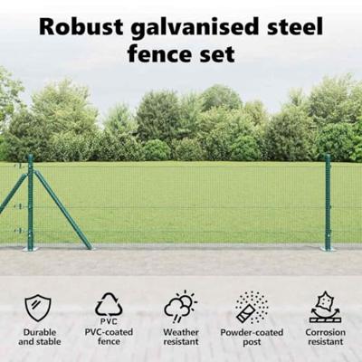 VidaXL Afrasteringspaal groen 10 x 0,6 m (12 x 12 mm gaas) VidaXL Afrasteringspaal groen 10 x 0,6 m (12 x 12 mm gaas)
