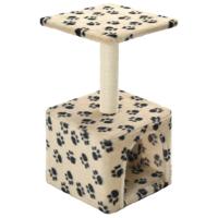 VidaXL Kattenkrabpaal met sisal krabpaal 55 cm pootafdrukken beige - thumbnail