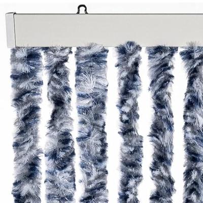 VidaXL Vliegengordijn 56x185 cm chenille blauw, wit en zilver