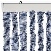 VidaXL Vliegengordijn 56x185 cm chenille blauw, wit en zilver - thumbnail
