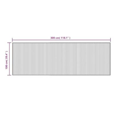 VidaXL Vloerkleed rechthoekig 100x300 cm bamboe zwart - thumbnail