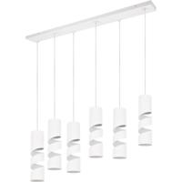 LED Hanglamp - Trion Meser - GU10 Fitting - 6-lichts - Rechthoek - IP20 - Mat Wit - Metaal - thumbnail