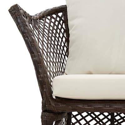 2-delige Loungeset met kussens poly rattan bruin 2-delige Loungeset met kussens poly rattan bruin