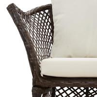 2-delige Loungeset met kussens poly rattan bruin - thumbnail