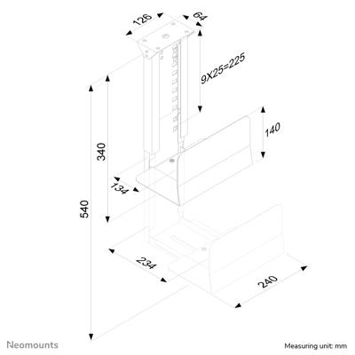 Neomounts CPU-D200SILVER Desktop montage beugel Neomounts CPU-D200SILVER Desktop montage beugel