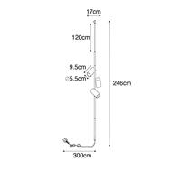 QAZQA Hanglamp zwart met voetschakelaar 3-lichts - Jeana Luxe - thumbnail