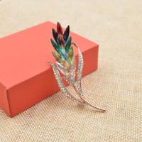 2 stk Multi-Color Crystal tarwe broches vrouwen Rhinestone broche speld Fashion bloem stijl sieraden vacht jurk Corsage - thumbnail