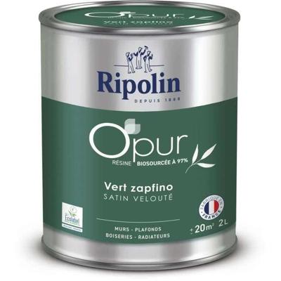 O'PUR verf voor muren, houtwerk & radiatoren - RIPOLIN - 472187 - Zapfino groen - Fluweel satijn - 2 L