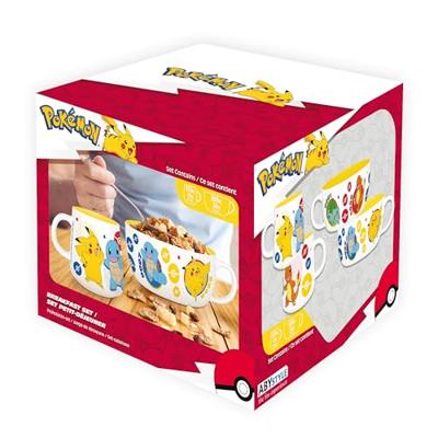 POKEMON - Breakfast Set Mug + Bowl - Pikachu & Kanto Starters