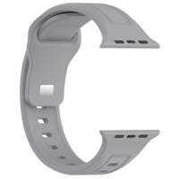 By Qubix - Square siliconen band - Grijs - Compatible met Apple Watch 38mm / 40mm / 41mm / 42mm - Compatible Apple watch bandjes - thumbnail