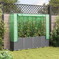 Plantenbak verhoogd met kashoes 160x40x153 cm rattanlook - thumbnail