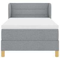Boxspringbed met matras stof lichtgrijs 90x200 cm - thumbnail