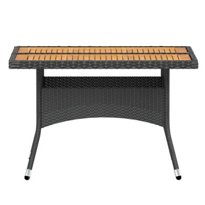5-delige Tuinset poly rattan en massief acaciahout zwart - thumbnail