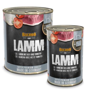 Belcando Super Premium blik [6 x 800 g lam met rijst en tomaten] | natvoer voor honden | nat voer blik | compleet voer voor honden van alle rassen