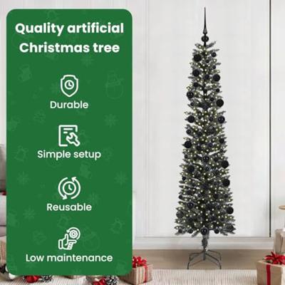 VidaXL Kunstkerstboom met 300 led groen 210 cm pvc en plastic en staal