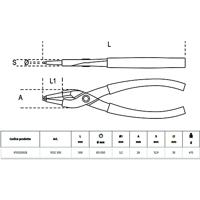 Beta Borgveertangen, inwendig rechte punten PVC handgreep 1032 300 - 010320028 - thumbnail