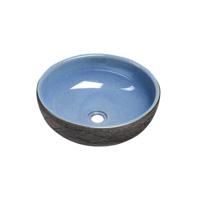 Waskom Sapho Priori Rond 41x15 cm Keramiek Decor Blauw / Grijs Sapho - thumbnail
