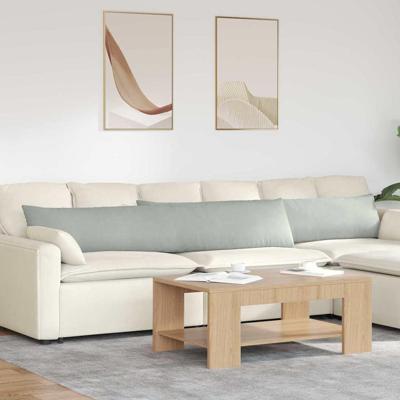 Sofa Kussens 2 pcs Lichtgrijs 200 x 40 cm Katoen Stof Sofa Kussens 2 pcs Lichtgrijs 200 x 40 cm Katoen Stof