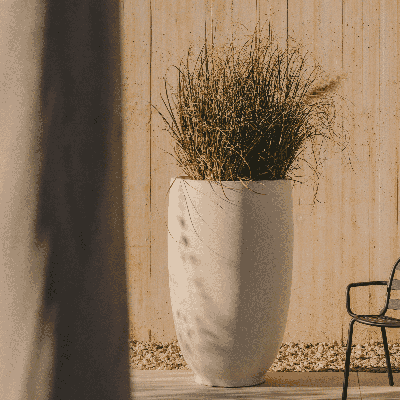 Kave Home Plantenpot 'Aiguablava' 120cm hoog, kleur Wit