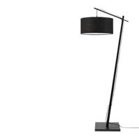 GOOD&MOJO Vloerlamp 'Andes' Bamboe en Eco linnen, 176cm, kleur Zwart - thumbnail