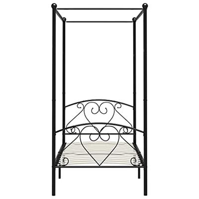 Hemelbedframe metaal zwart 120x200 cm