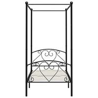 Hemelbedframe metaal zwart 120x200 cm - thumbnail